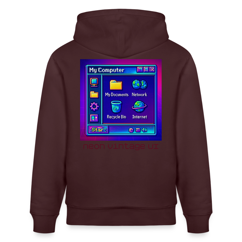 Organic Hoody - Retro Desktop - maroon