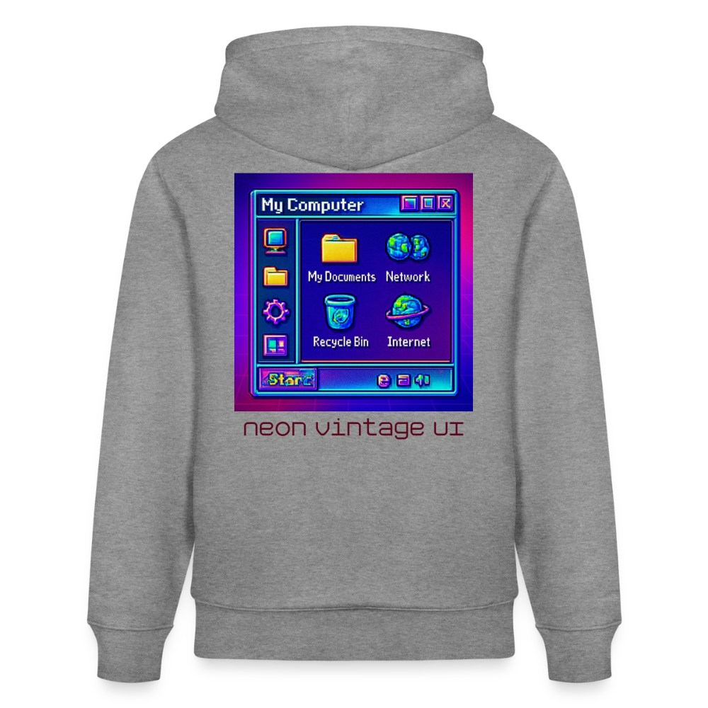 Organic Hoody - Retro Desktop - slub heather grey