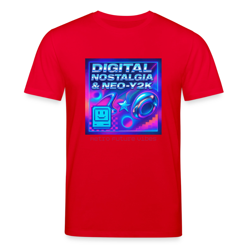 Organic T-Shirt - Digital Nostalgia - red