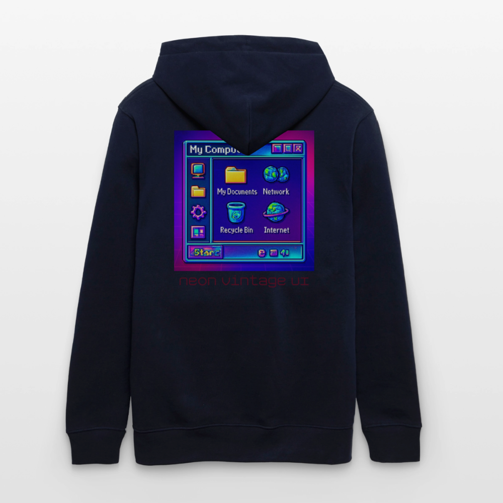 Organic Hoody - Retro Desktop - navy