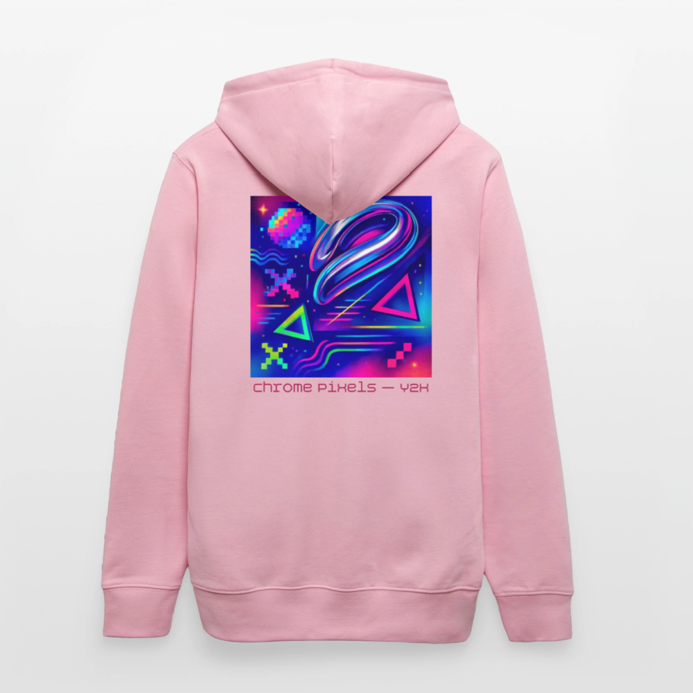 Organic Hoody - Neon Geometrics - cotton pink