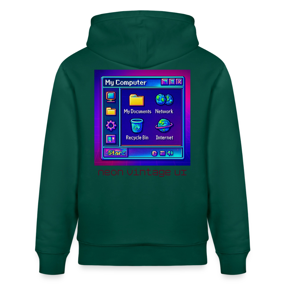 Organic Hoody - Retro Desktop - forest