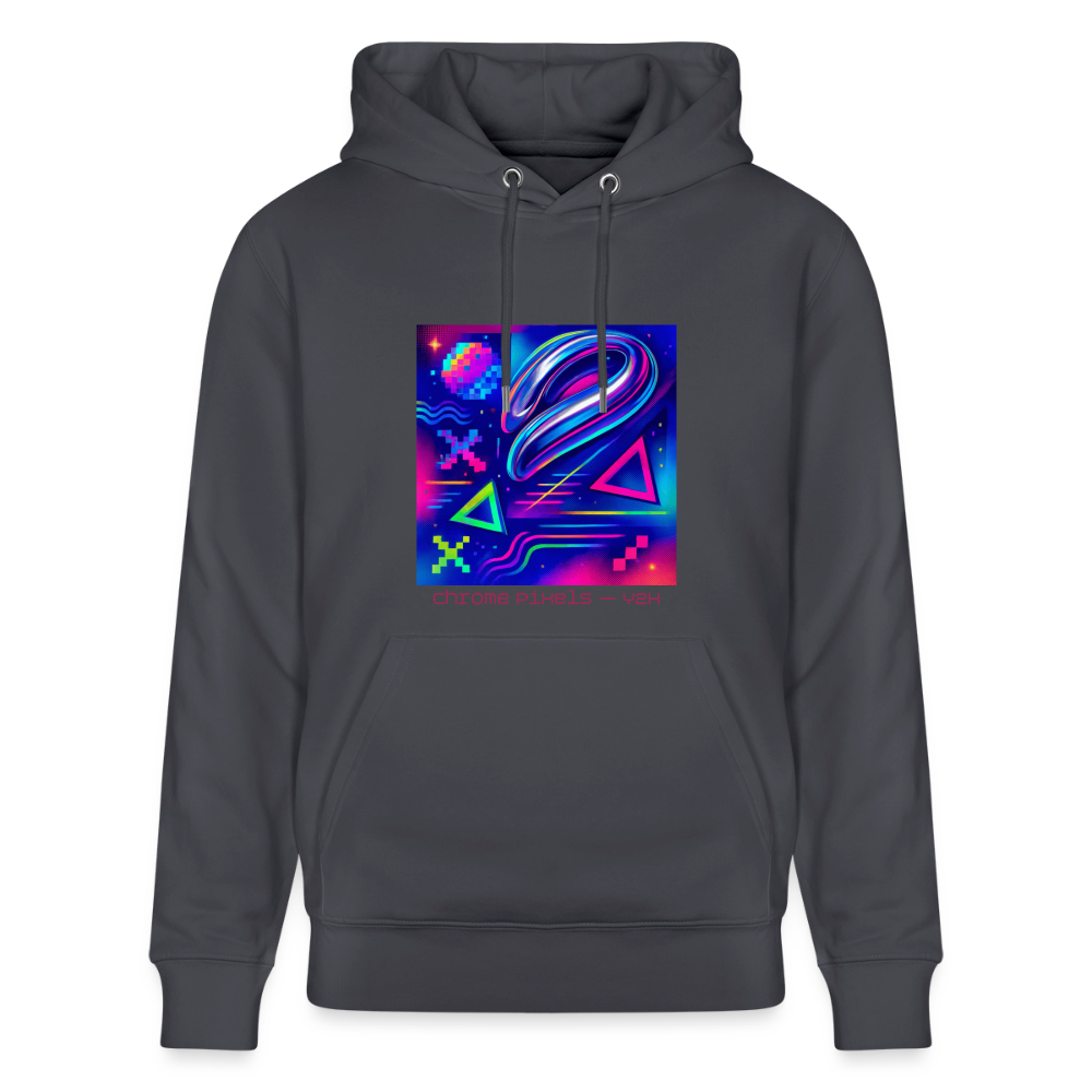 Organic Hoody - Neon Geometrics - indigo blue