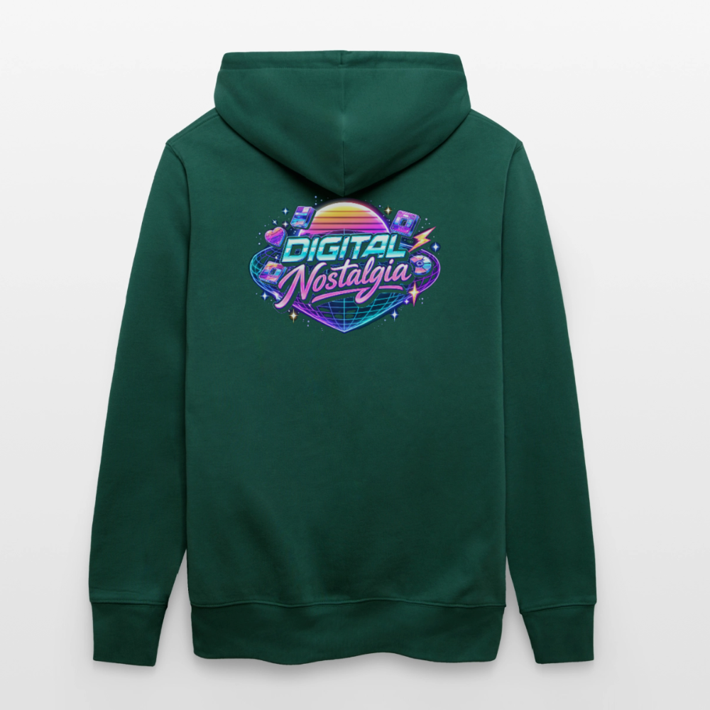 Organic Hoody - Retro Future Wave - forest