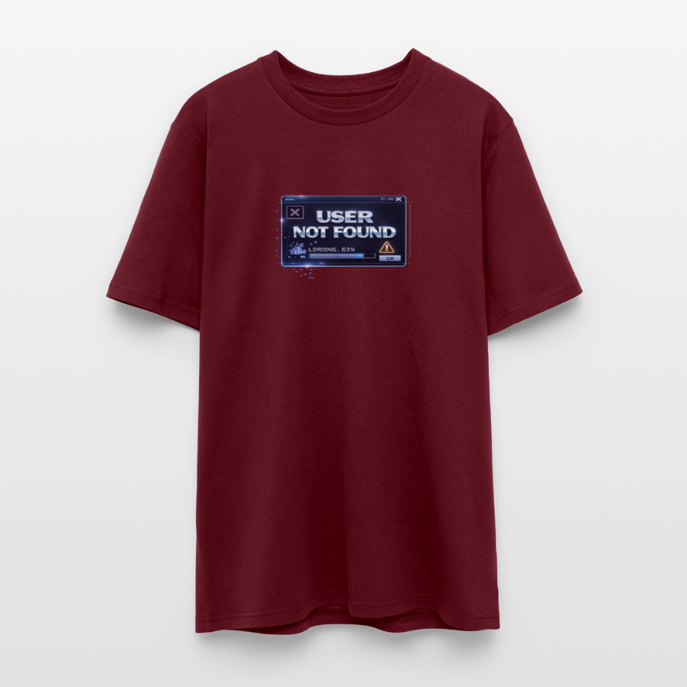 Organic T-Shirt - User Not Found - burgundy