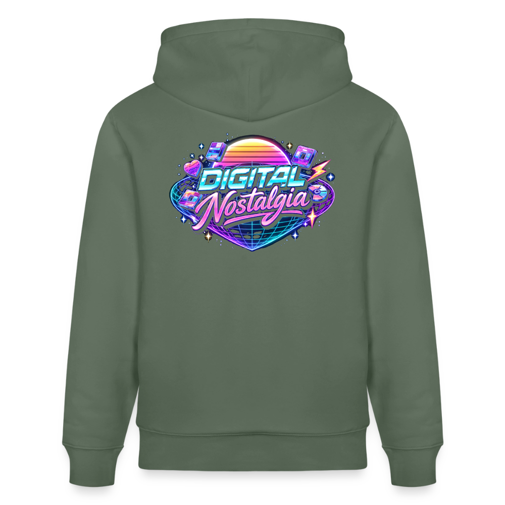 Organic Hoody - Retro Future Wave - cypress green