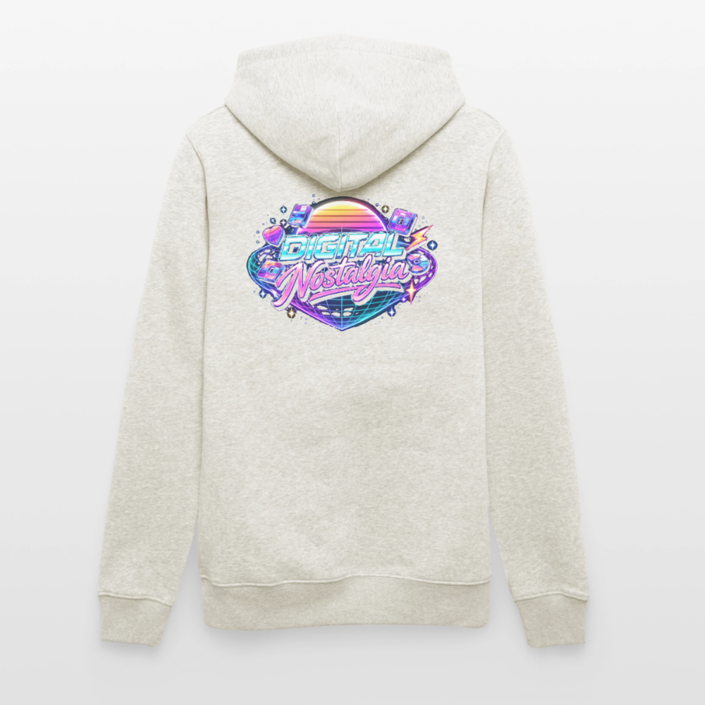 Organic Hoody - Retro Future Wave - heather oatmeal