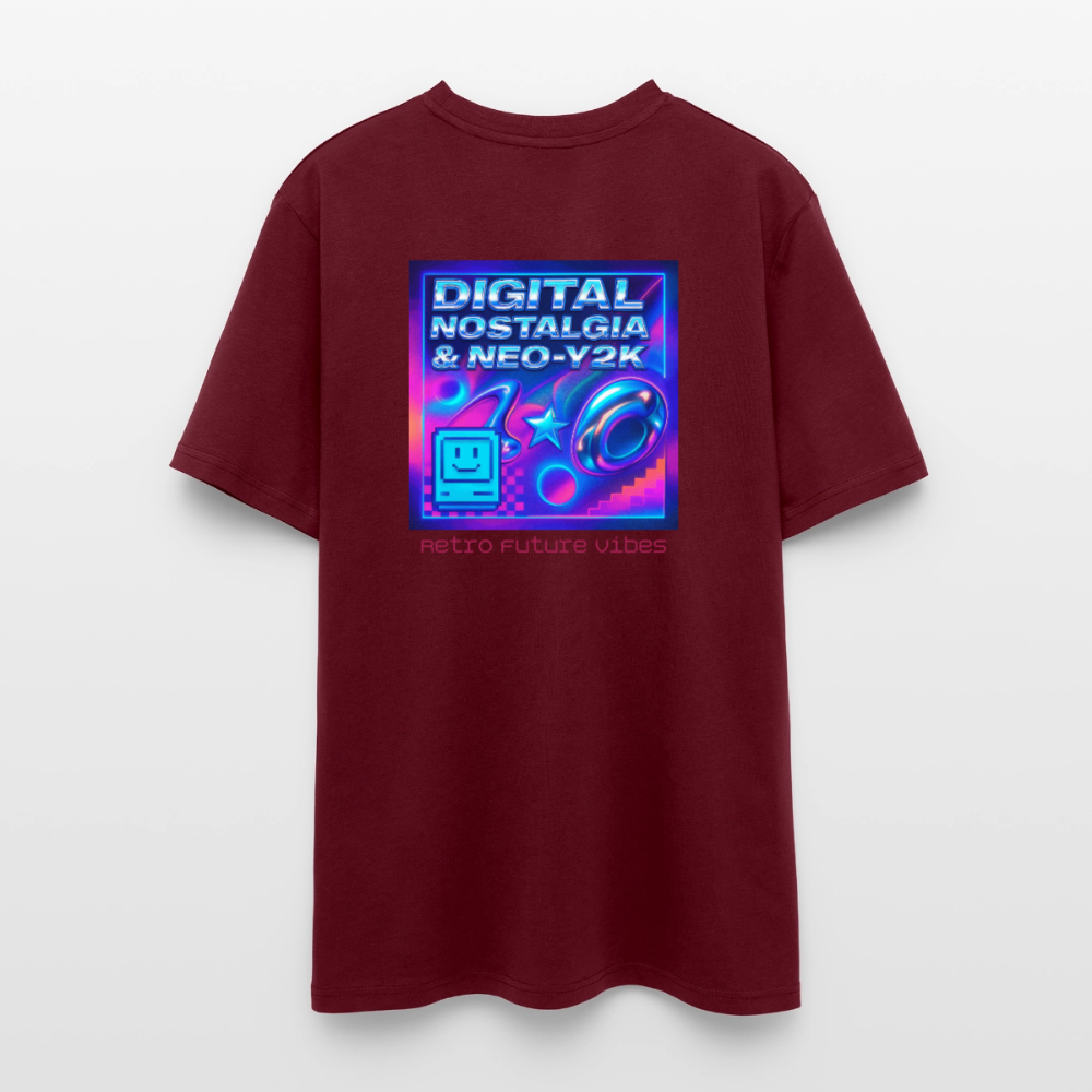 Organic T-Shirt - Digital Nostalgia - burgundy