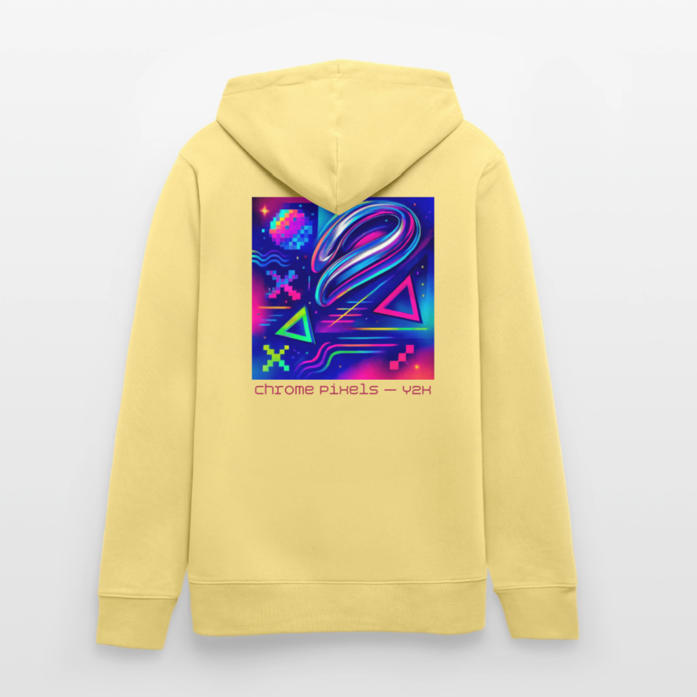 Organic Hoody - Neon Geometrics - viva yellow 