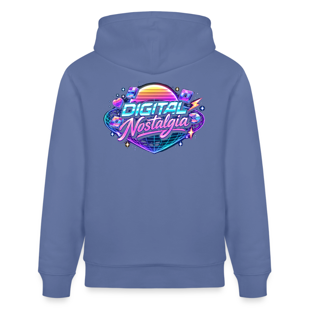 Organic Hoody - Retro Future Wave - bright blue