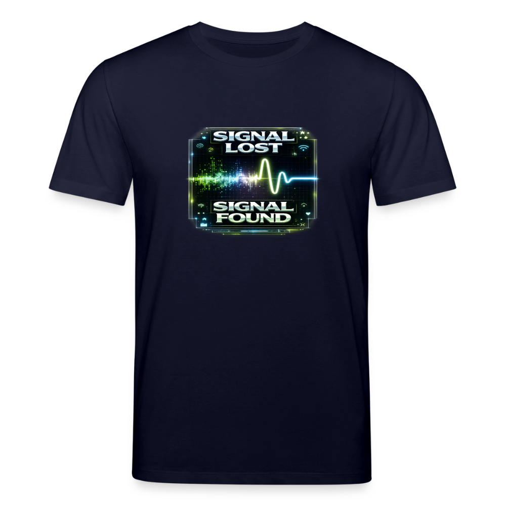 Organic T-Shirt - Signal Restored - navy