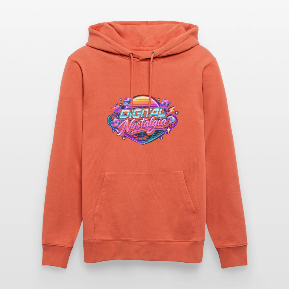 Organic Hoody - Retro Future Wave - light red