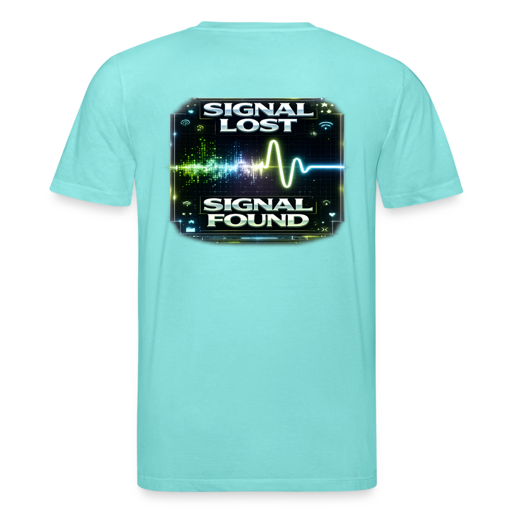 Organic T-Shirt - Signal Restored - pool blue