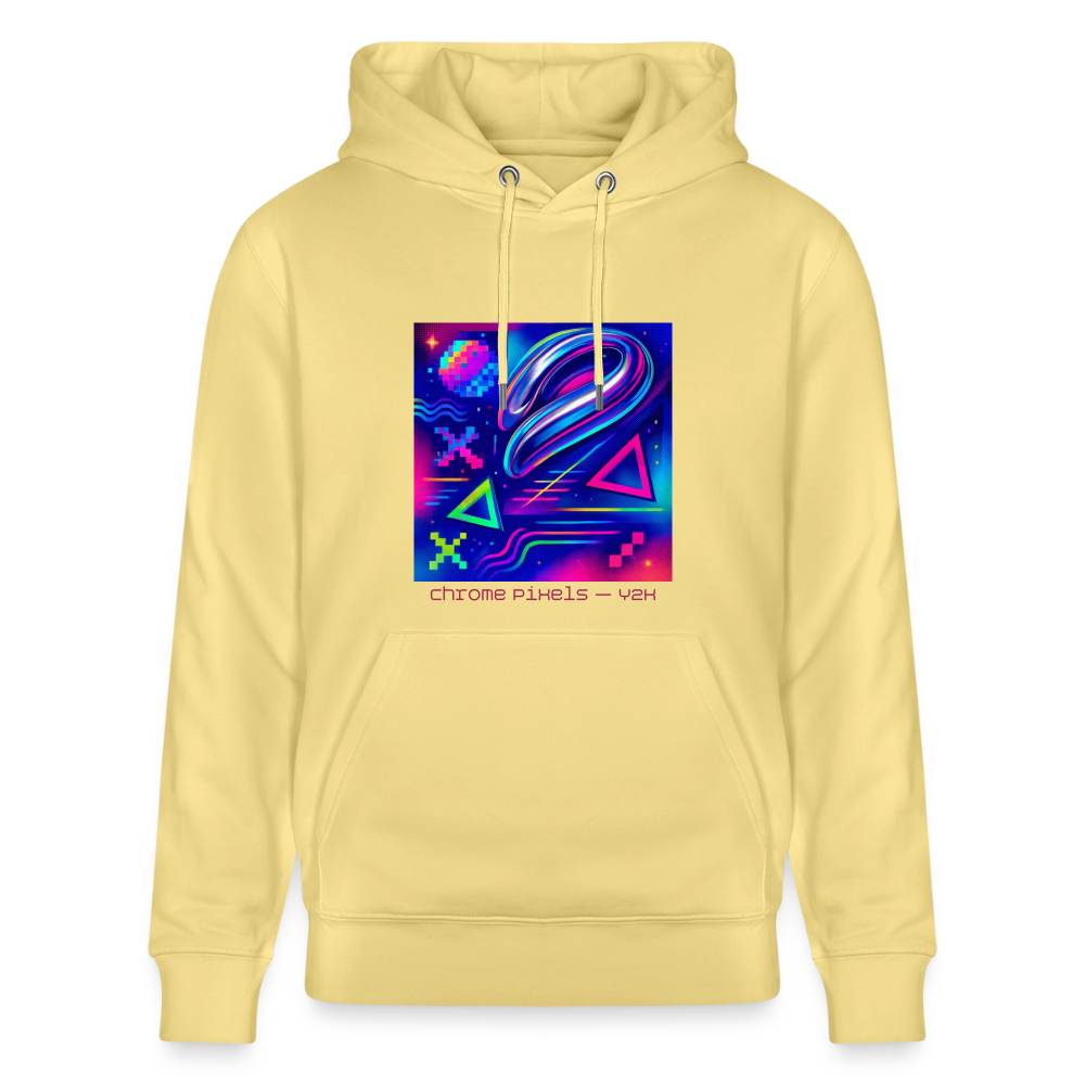 Organic Hoody - Neon Geometrics - viva yellow 