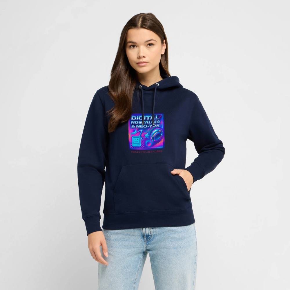 Organic Hoody - Digital Nostalgia - navy
