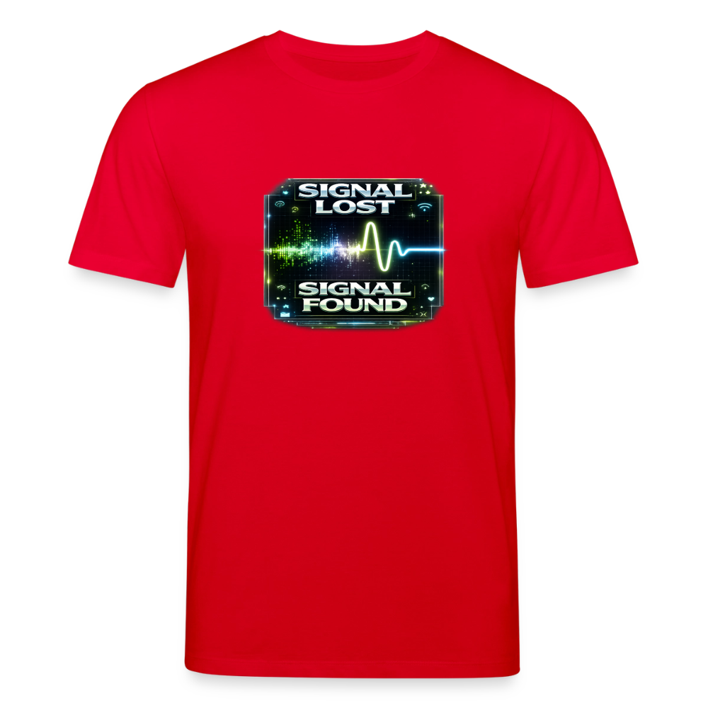 Organic T-Shirt - Signal Restored - red