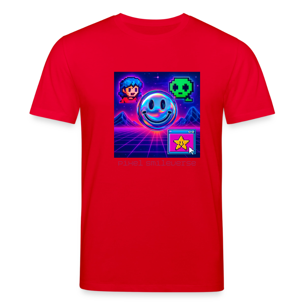 Organic T-Shirt - Retro Arcade Dream - red