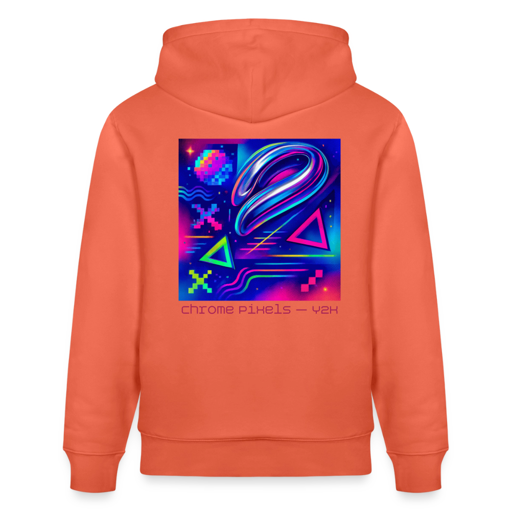 Organic Hoody - Neon Geometrics - light red