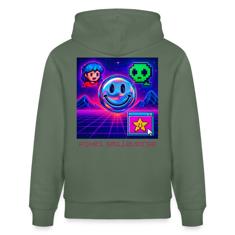 Organic Hoody - Retro Arcade Dream - cypress green