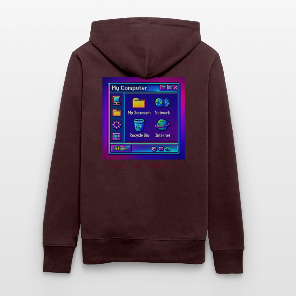 Organic Hoody - Retro Desktop - maroon