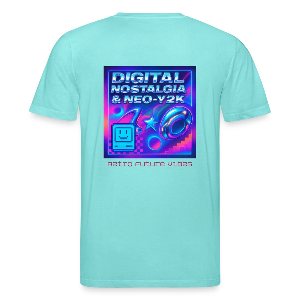 Organic T-Shirt - Digital Nostalgia - pool blue