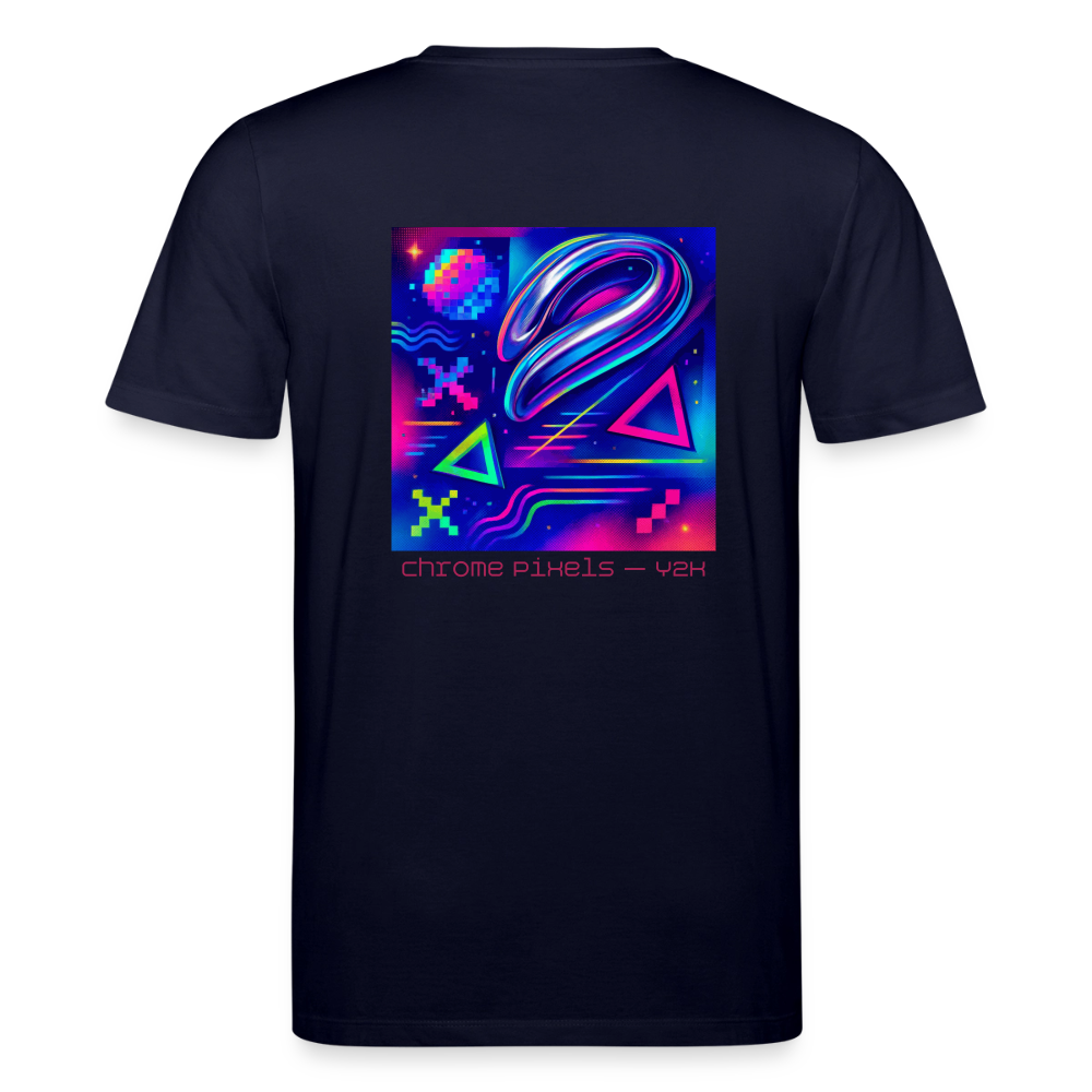 Organic T-Shirt - Neon Geometrics - navy