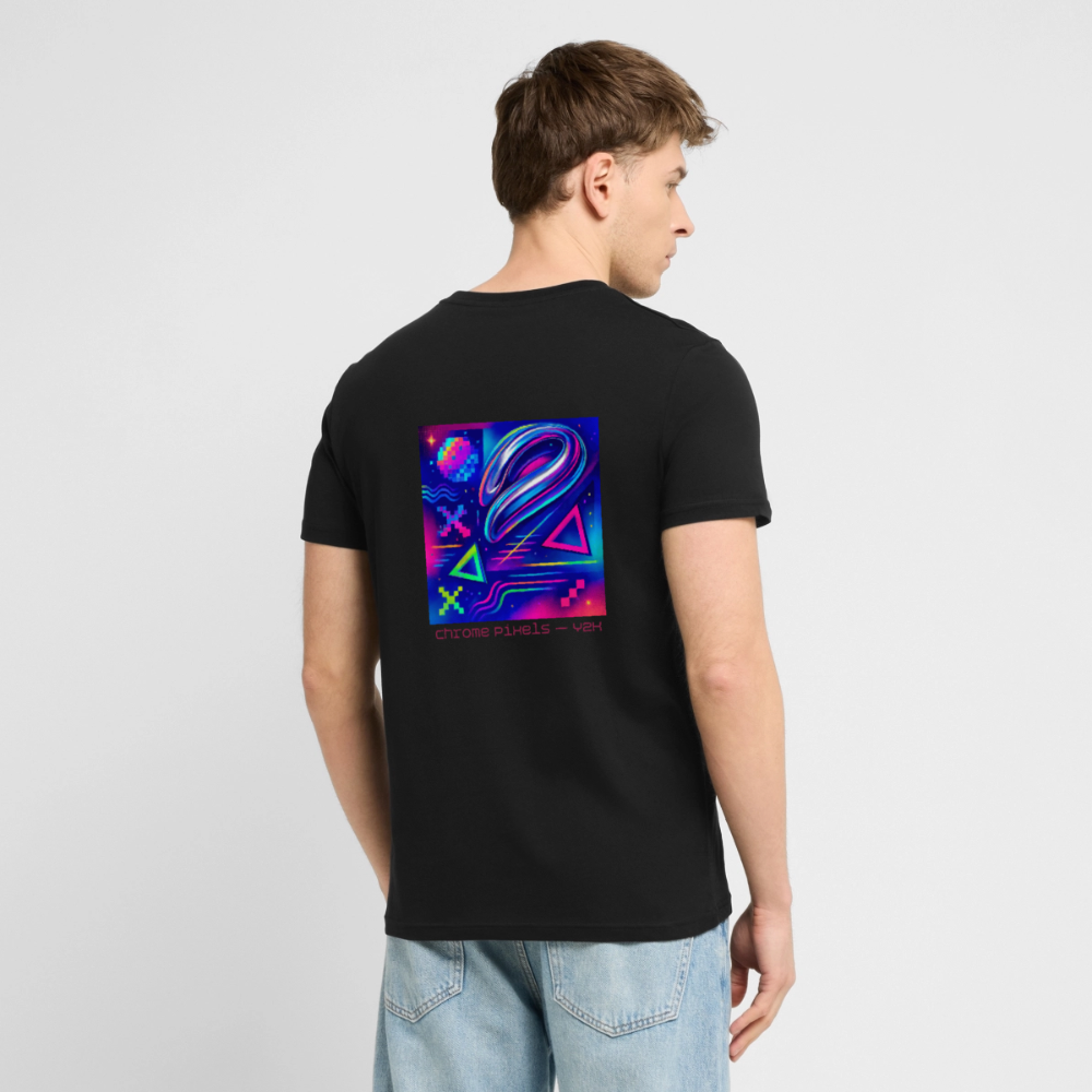 Organic T-Shirt - Neon Geometrics - black