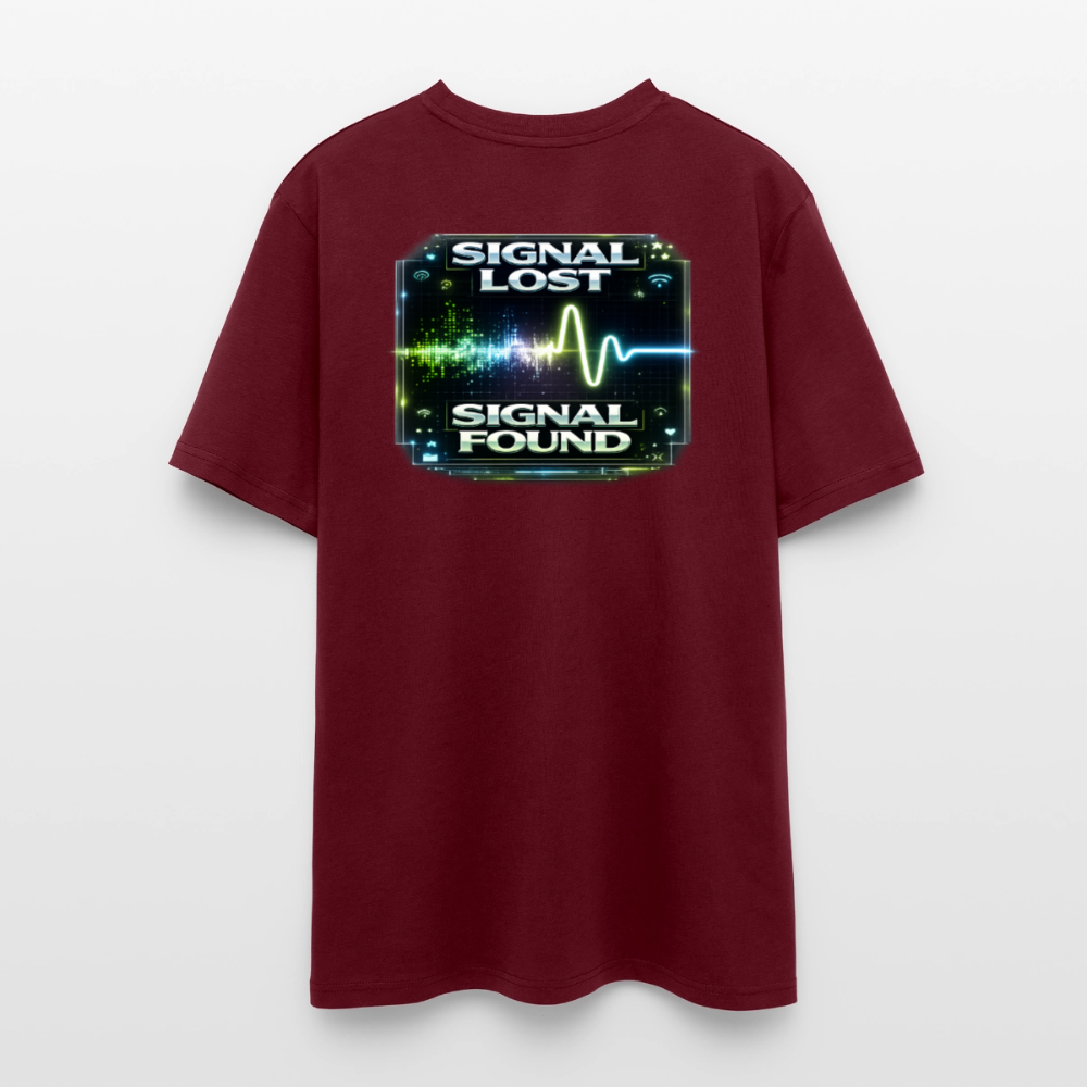 Organic T-Shirt - Signal Restored - burgundy