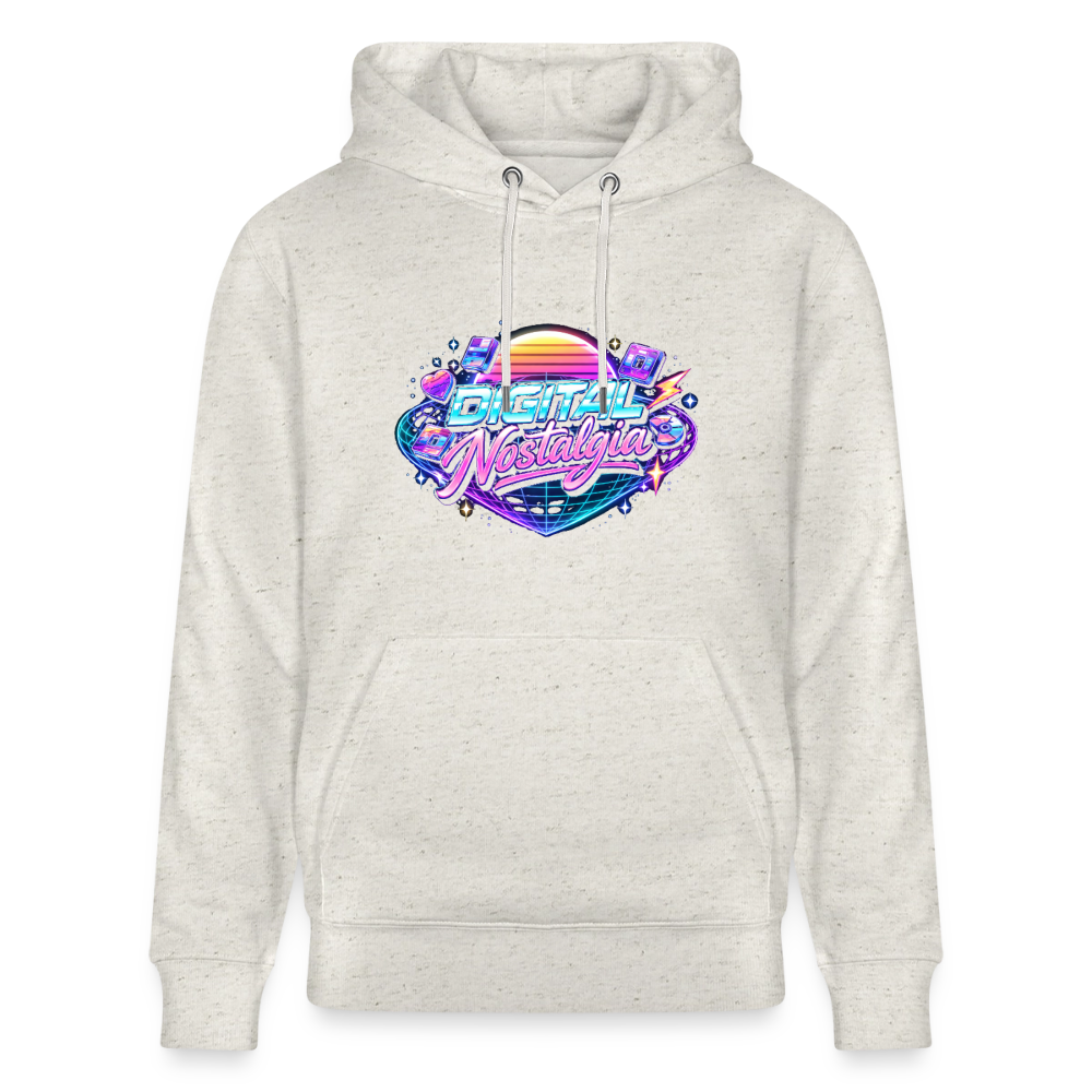 Organic Hoody - Retro Future Wave - heather oatmeal