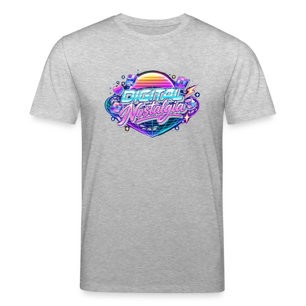 Organic T-Shirt - Retro Future Wave - heather grey