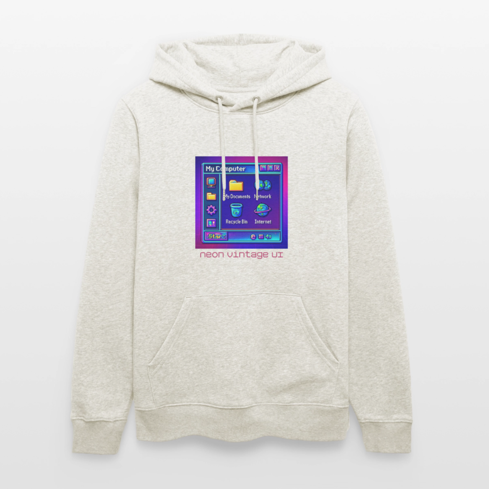 Organic Hoody - Retro Desktop - heather oatmeal