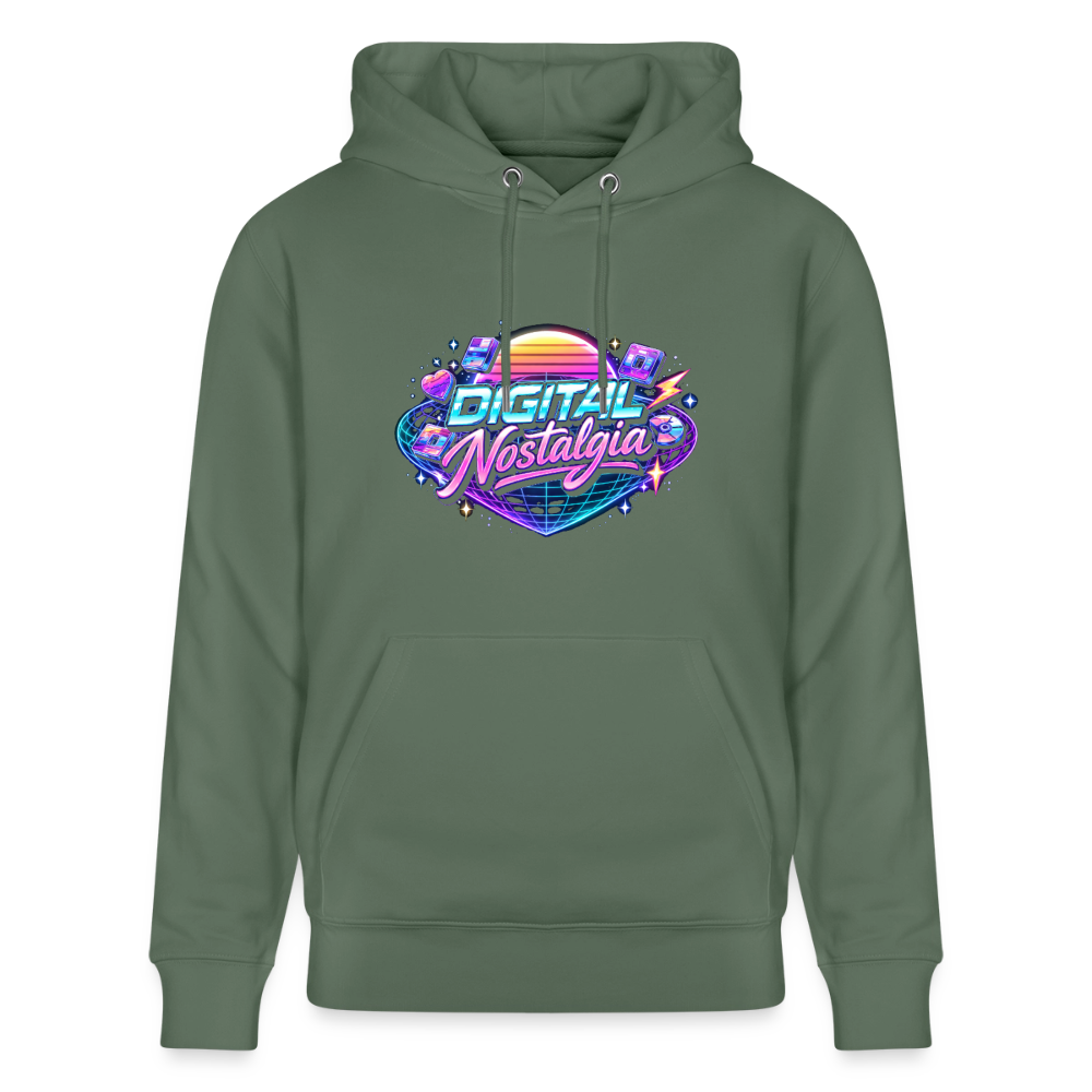 Organic Hoody - Retro Future Wave - cypress green