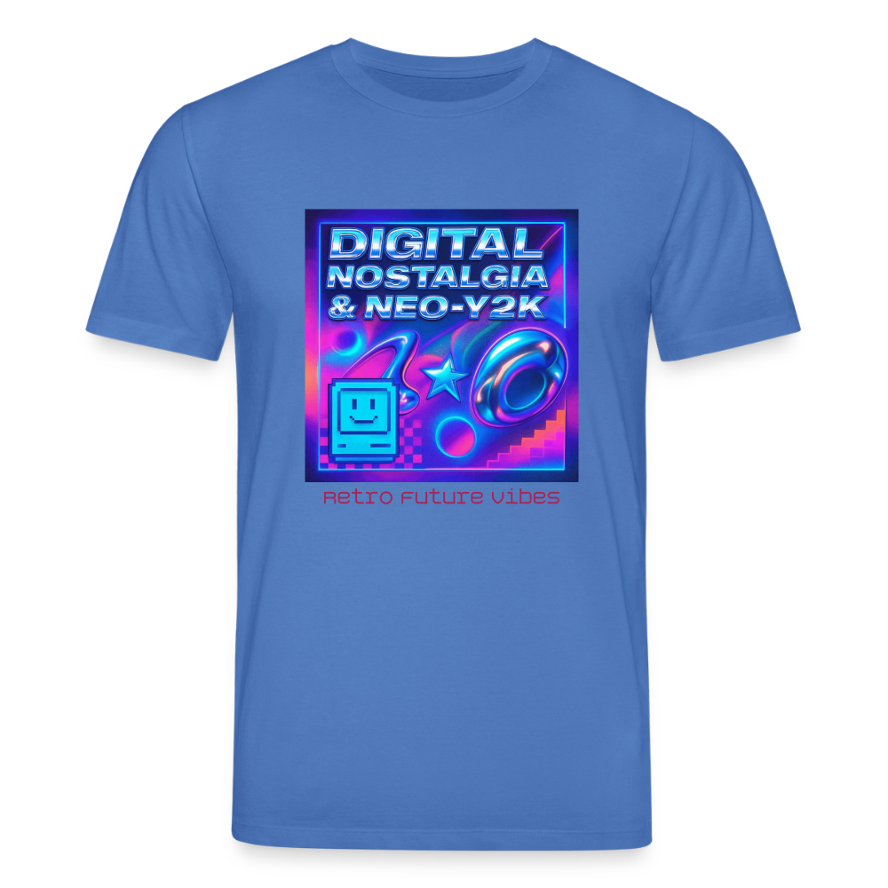 Organic T-Shirt - Digital Nostalgia - mindful blue