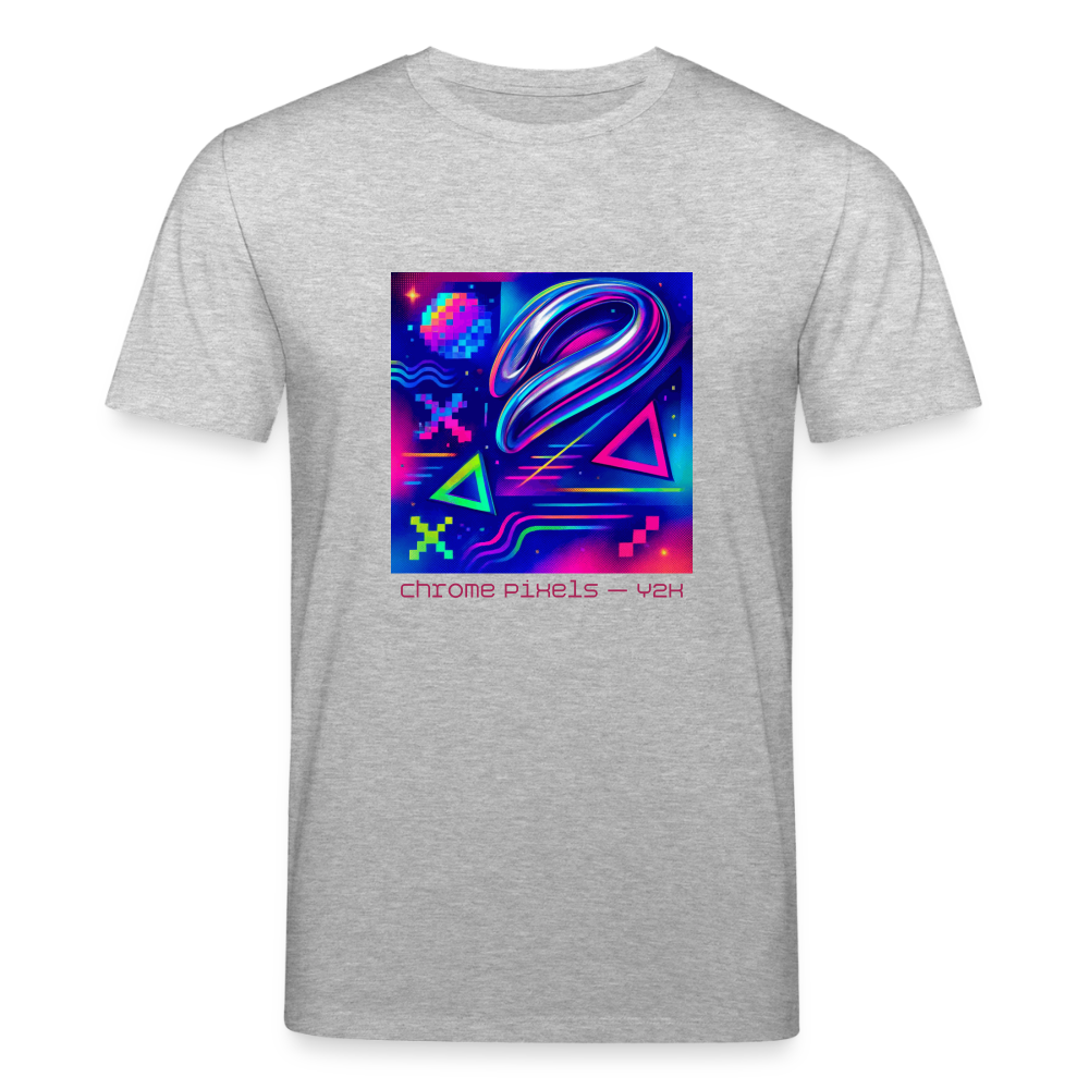 Organic T-Shirt - Neon Geometrics - heather grey