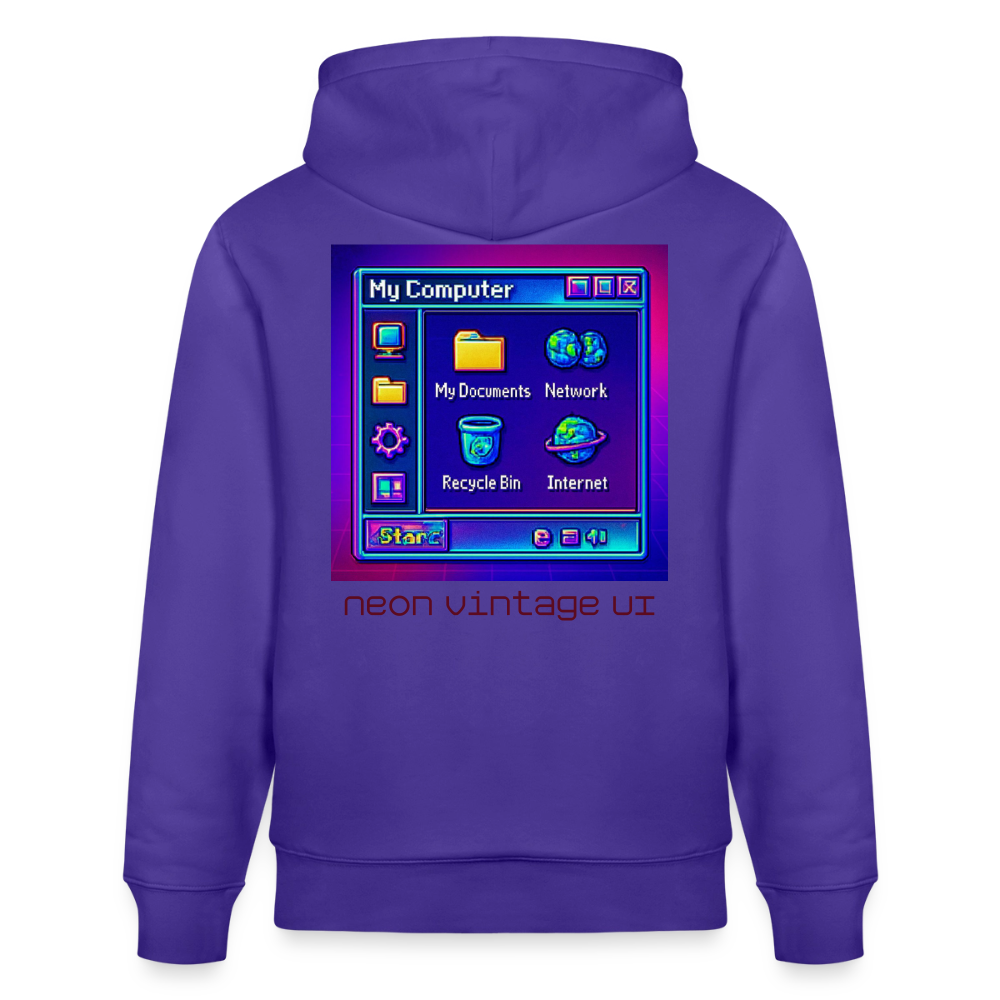 Organic Hoody - Retro Desktop - purple love 
