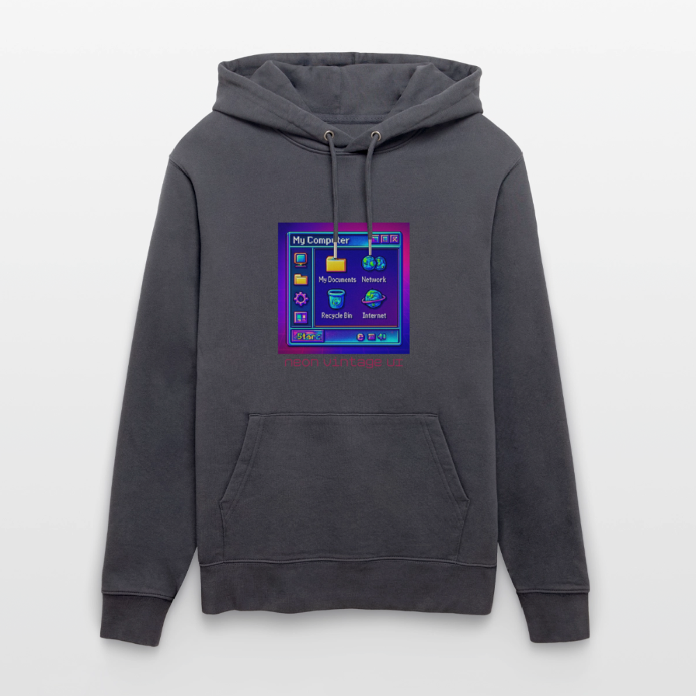 Organic Hoody - Retro Desktop - indigo blue
