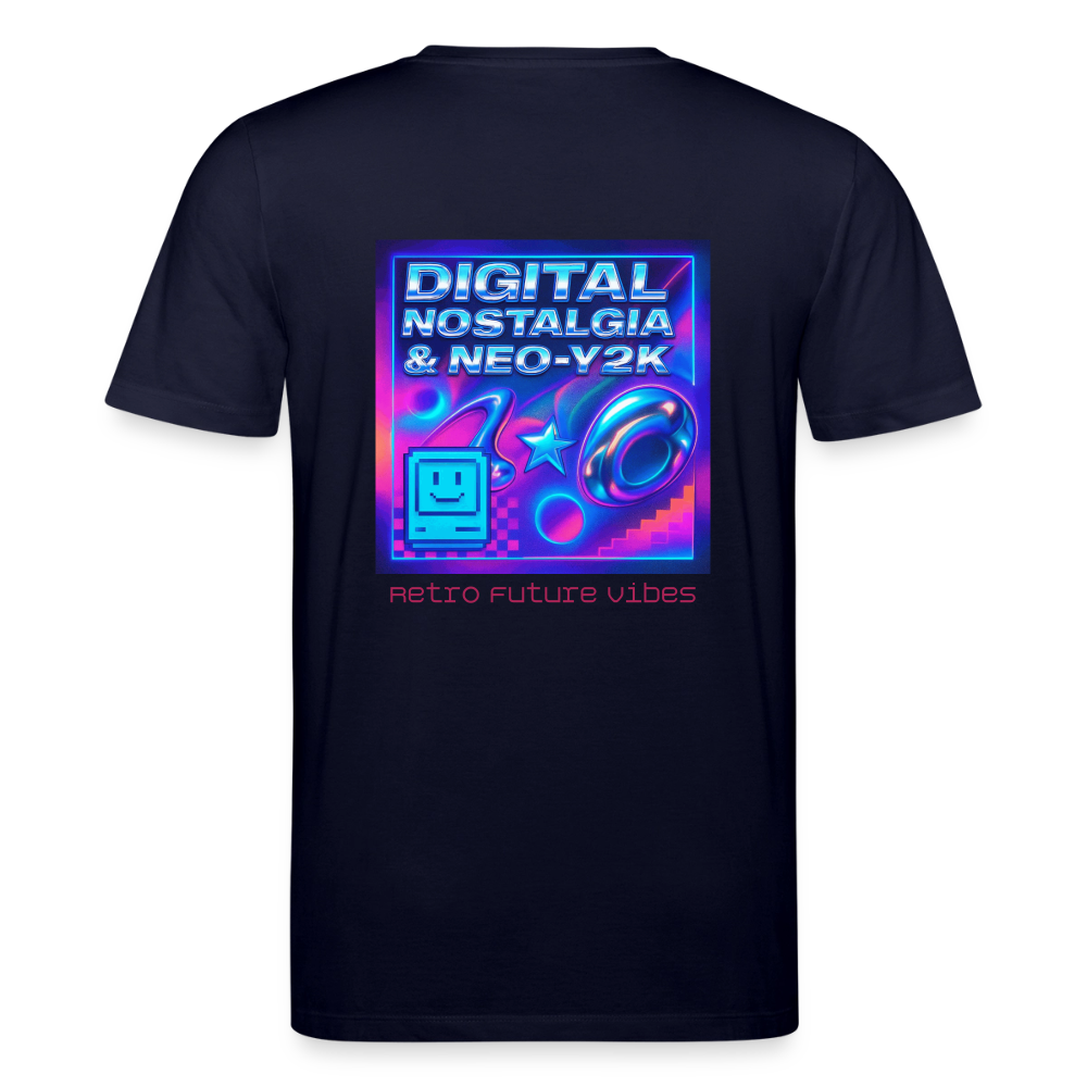 Organic T-Shirt - Digital Nostalgia - navy