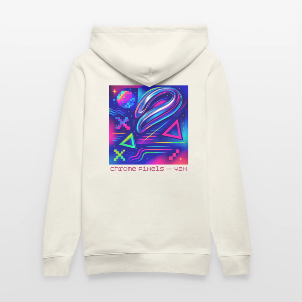 Organic Hoody - Neon Geometrics - natural white
