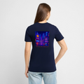 Organic T-Shirt - Neon Pixel City - navy