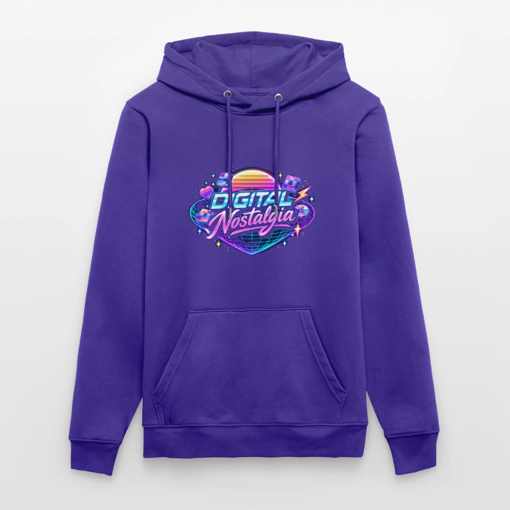 Organic Hoody - Retro Future Wave - purple love 