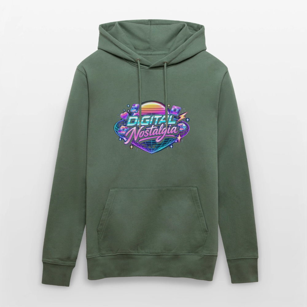 Organic Hoody - Retro Future Wave - cypress green