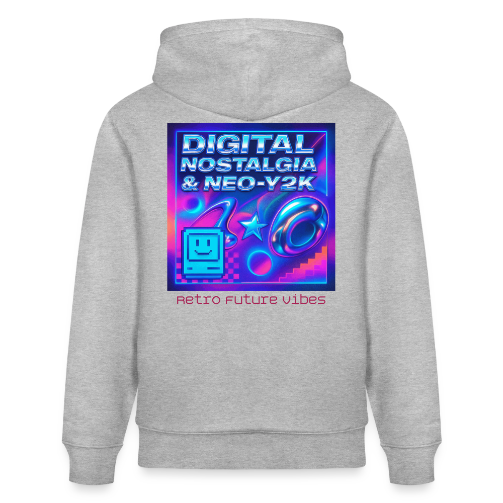 Organic Hoody - Digital Nostalgia - heather grey