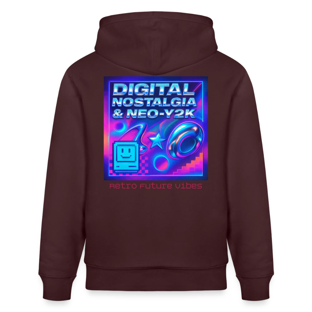 Organic Hoody - Digital Nostalgia - maroon
