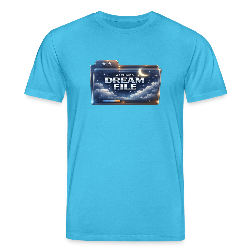 Organic T-Shirt - Archived Dream File - aqua blue