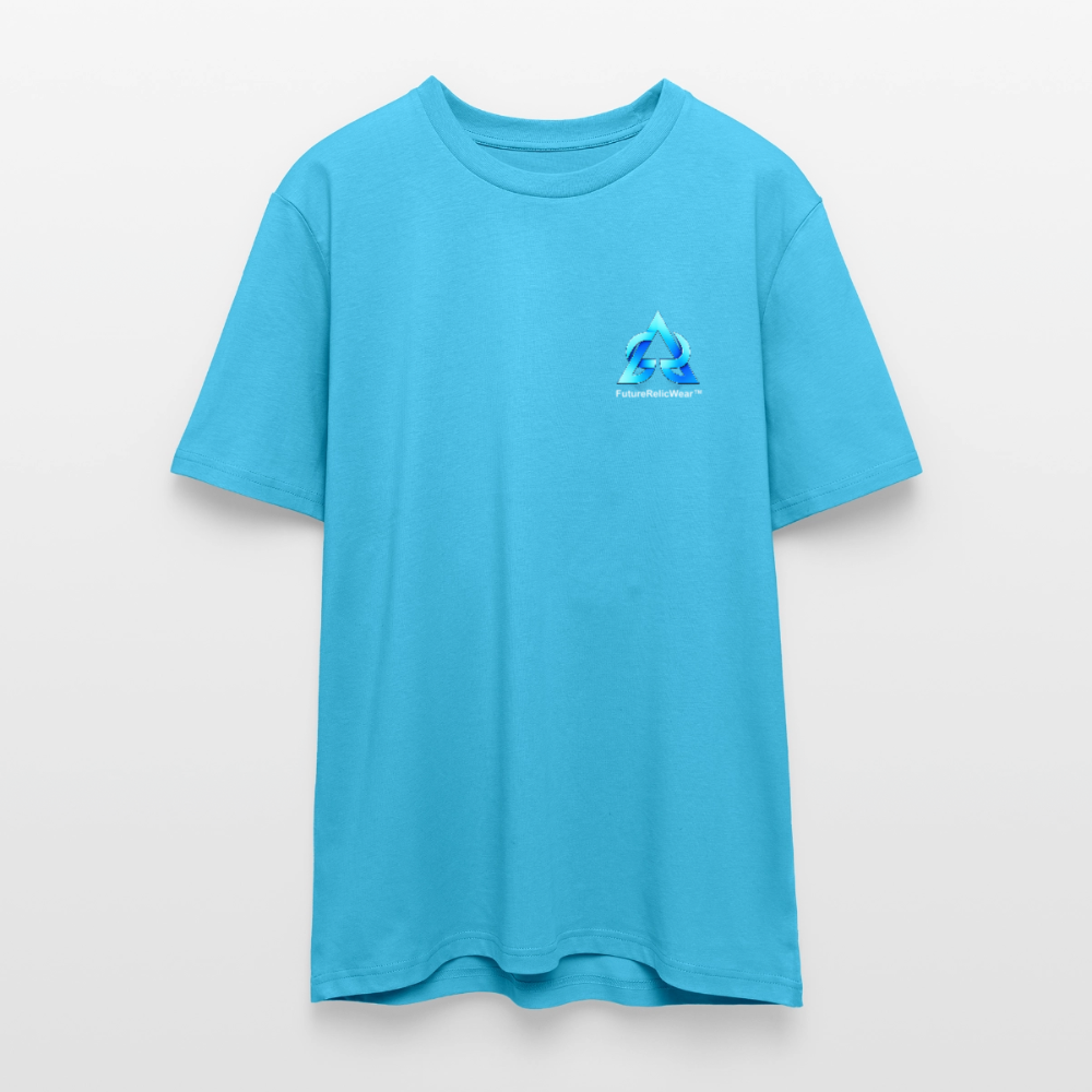 Organic T-Shirt - Neon Geometrics - aqua blue