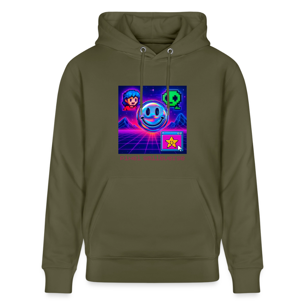 Organic Hoody - Retro Arcade Dream - khaki green