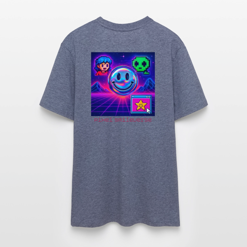 Organic T-Shirt - Retro Arcade Dream - dark heather blue