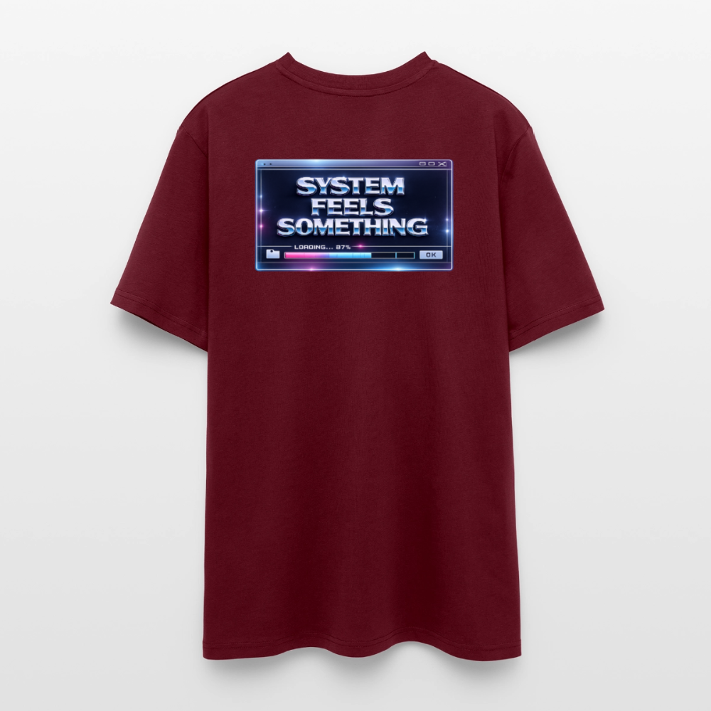 Organic T-Shirt - Sentience Loading Now - burgundy
