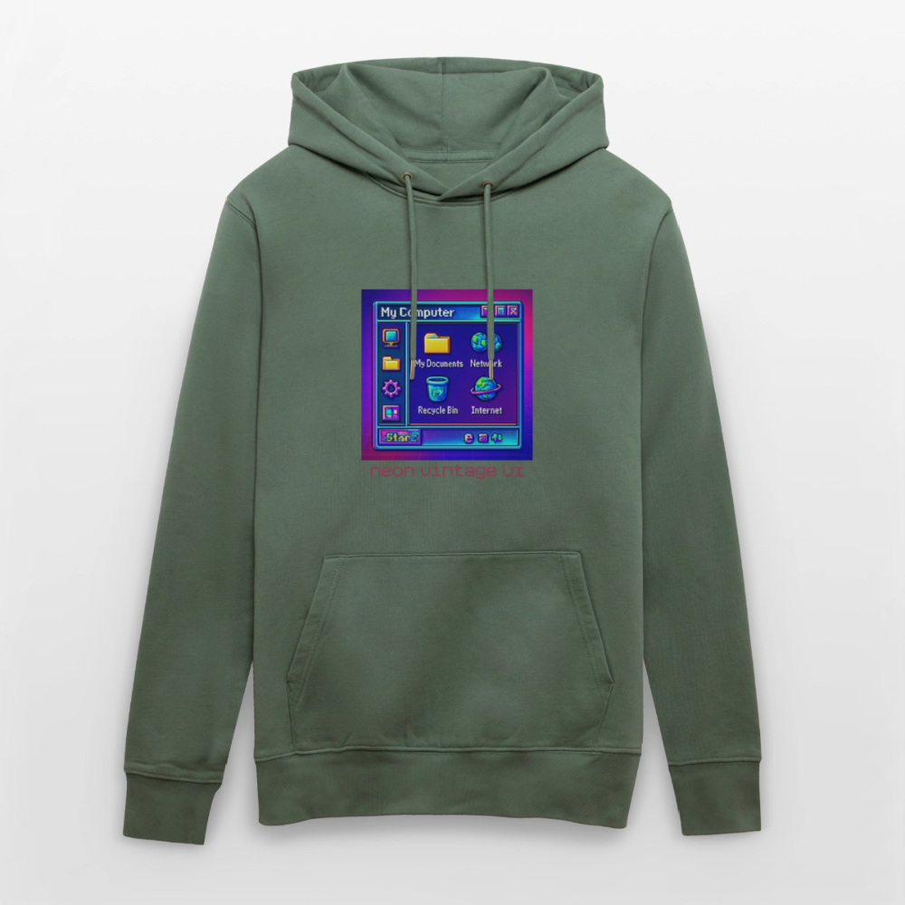 Organic Hoody - Retro Desktop - cypress green