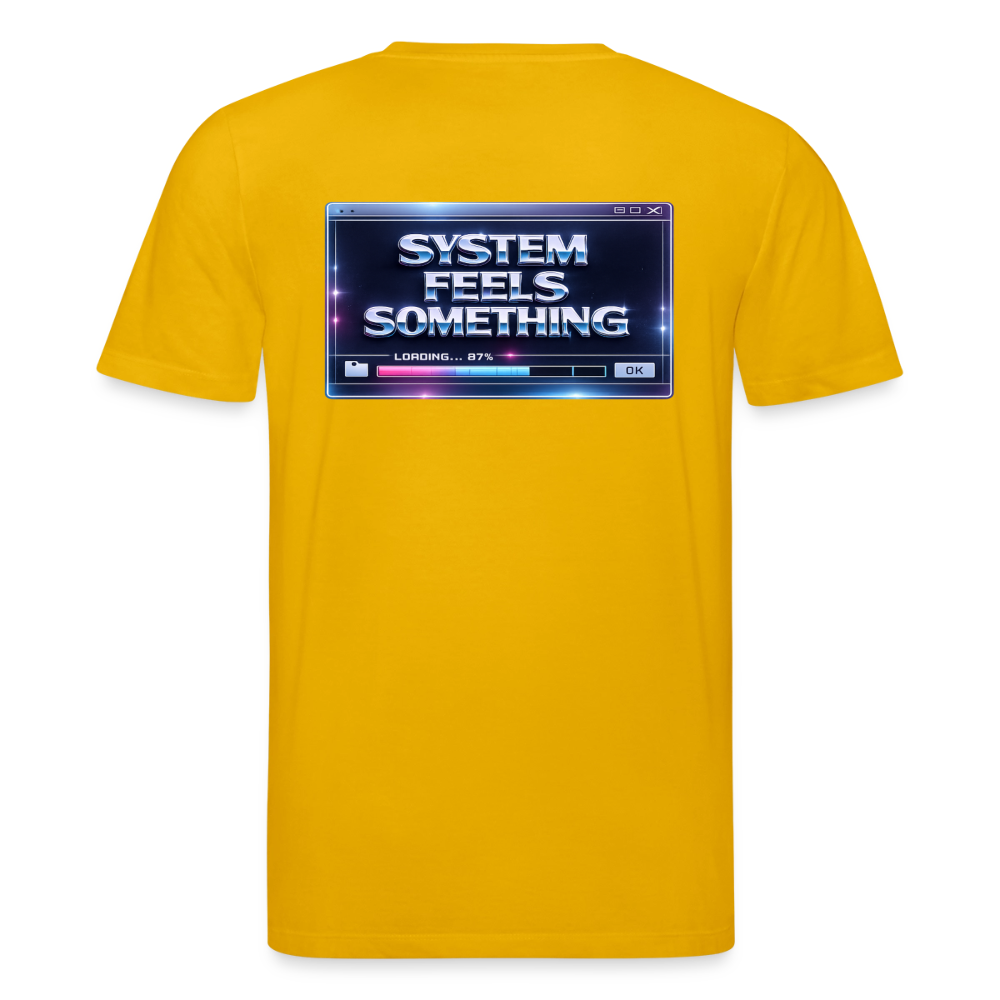 Organic T-Shirt - Sentience Loading Now - spectra yellow